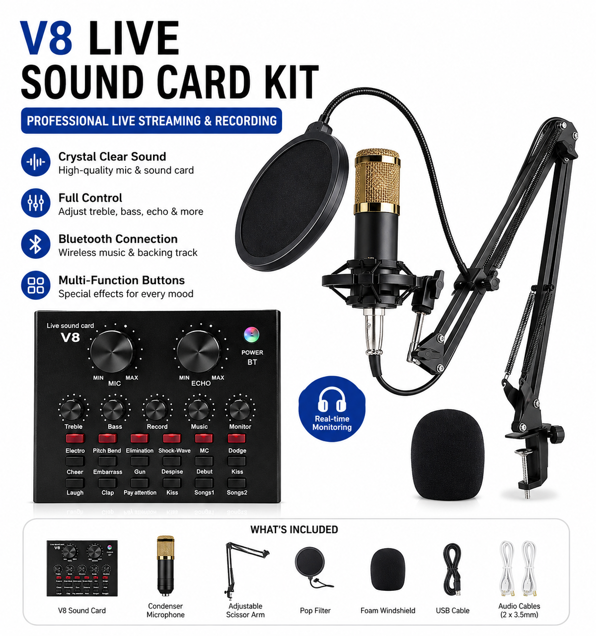 v8 professional condenser microphone